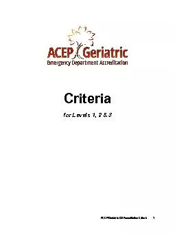 x0000x0000ACEP Geriatric ED Accreditation Criteria     Criteriaf