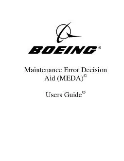 Maintenance Error Decision Aid MEDA  Users Guide