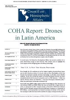 COUNCIL ON HEMISPHERIC AFFAIRS POLIC9 MEMO  4 DRONES IN LATIN AMERIC