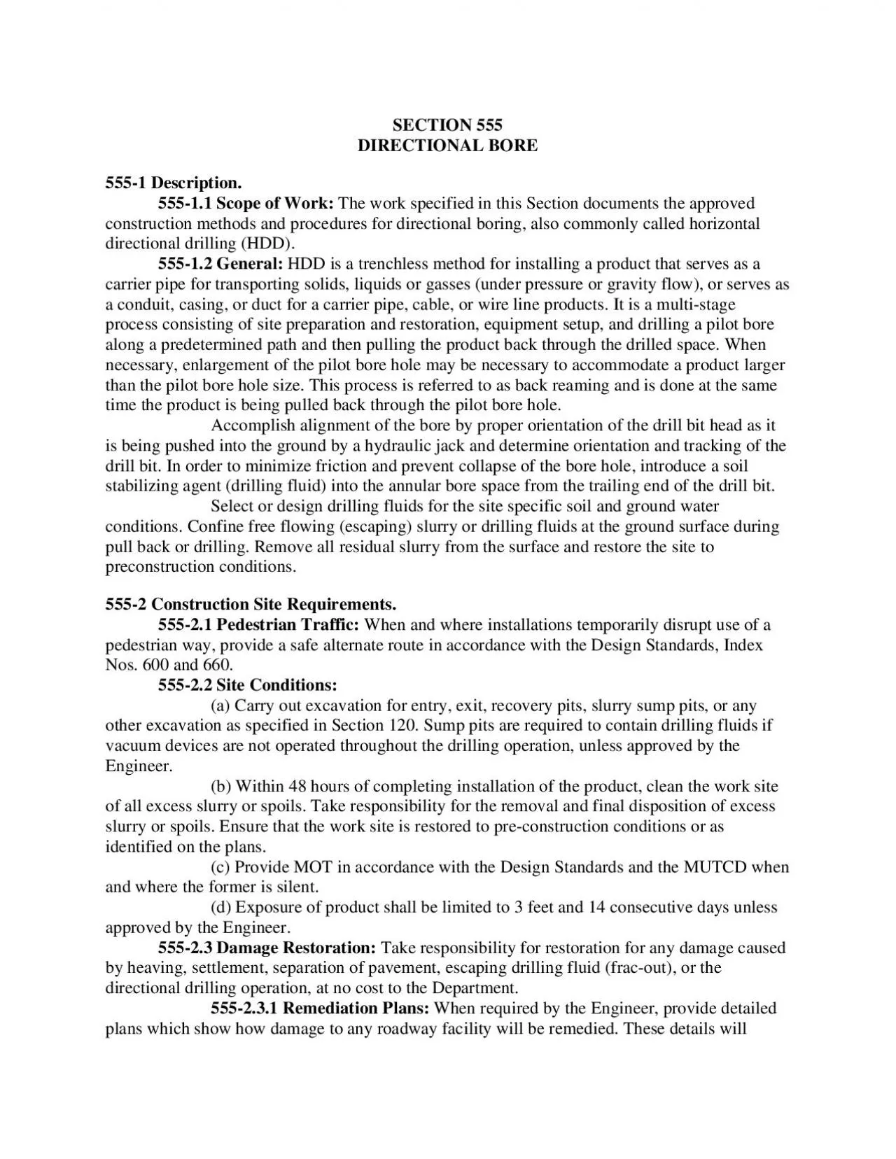 PDF-DIRECTIONAL BORE The work specified in this Section documents the appr