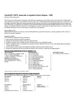 CULINARY ARTS Associate in Applied ScienceDegree 158Business Studies