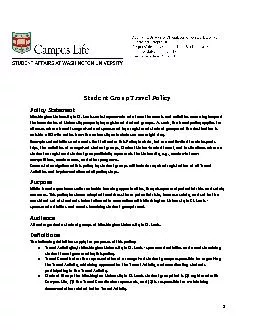 Student Group Travel Policy