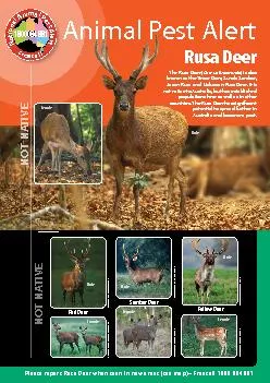 Please report Rusa Deer when seen in new areas see map150 Freecal