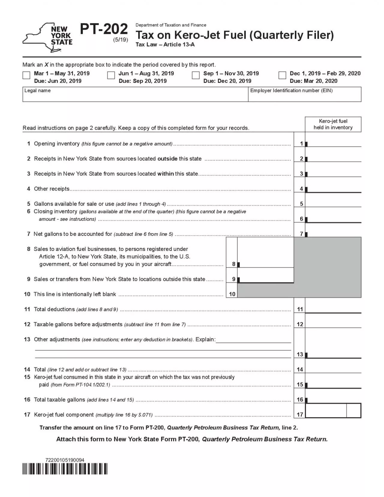 PDF-PT202Department of Taxation and FinanceTax on KeroJet Fuel Quarterl