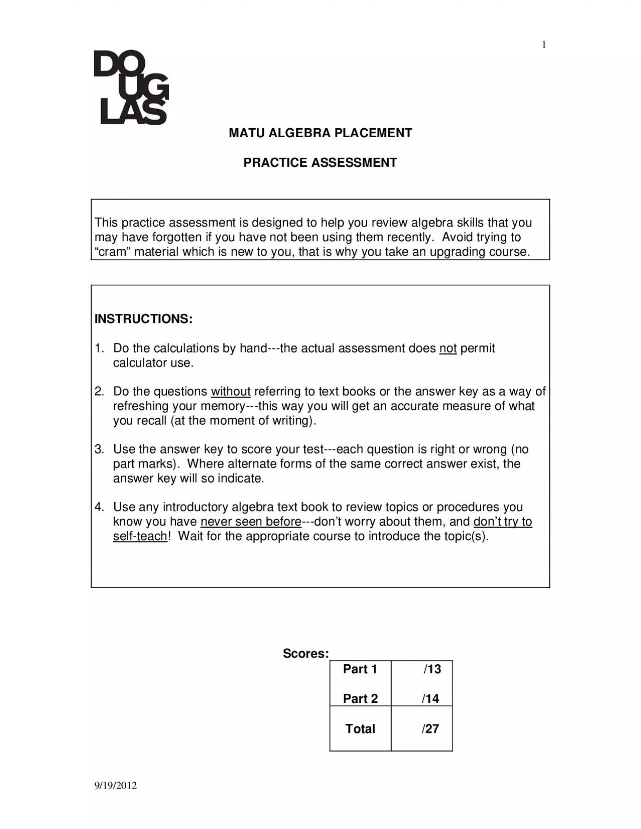 PDF-This practice assessment is designed to help you review algebra skills