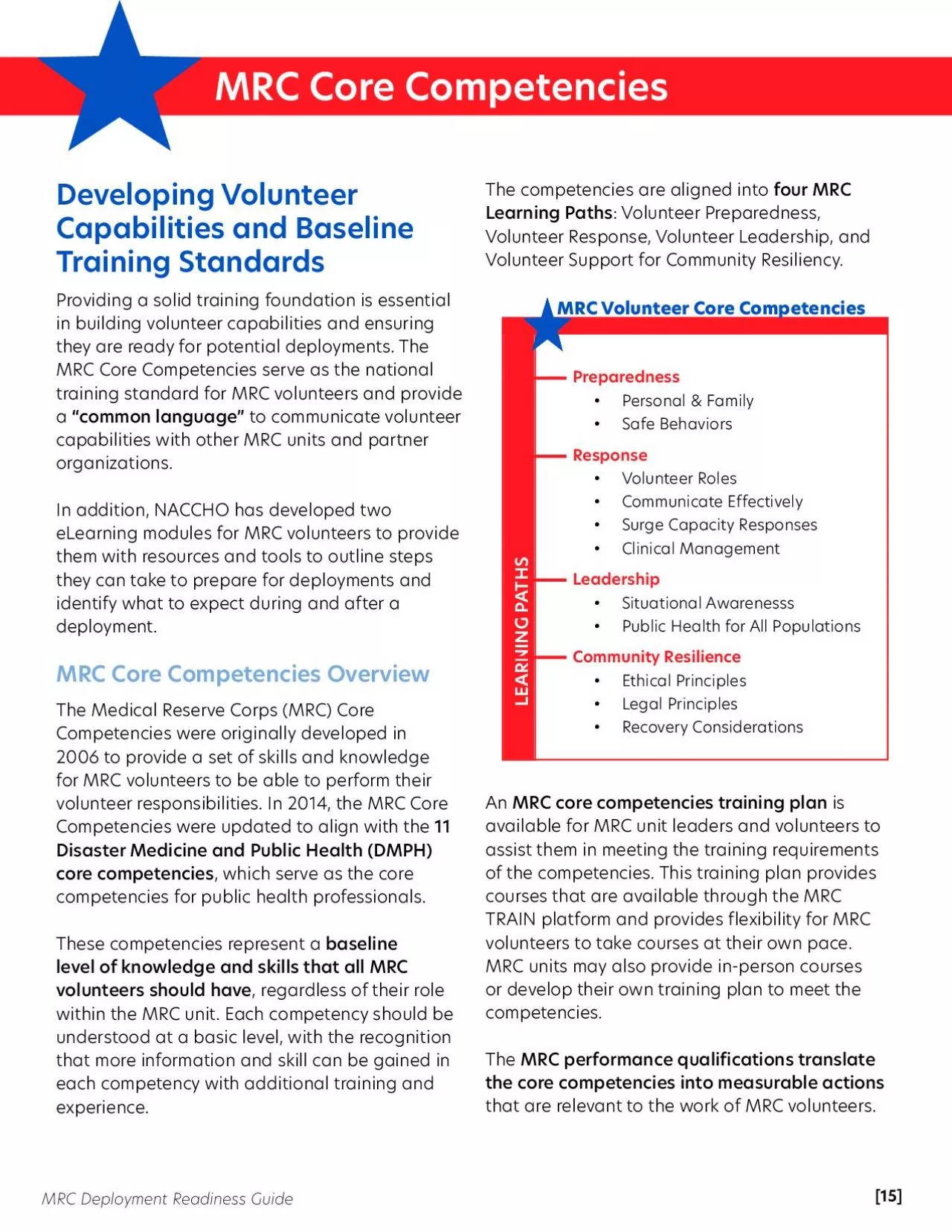 PDF-MRC Core CompetenciesDeveloping Volunteer Capabilities and Baseline Tr