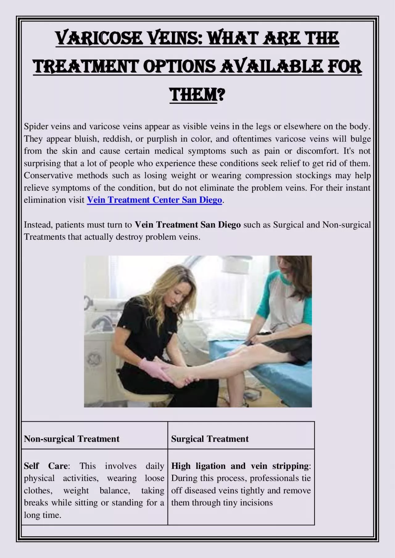 PDF-Varicose Veins: What Are The Treatment Options Available For Them?