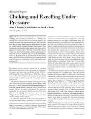 ResearchReport Choking and Excelling Under Pressure Ar