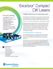 Excelsior Compact CW Lasers COMPLETE ORTFOLIO OF OW OW
