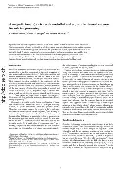 Amagneticironswitchwithcontrolledandadjustablethermalresponseforsolu