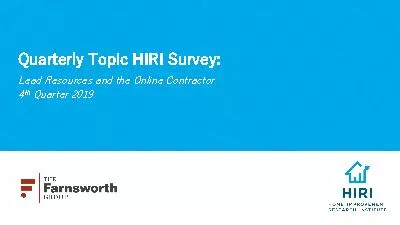 Quarterly Topic HIRI Survey