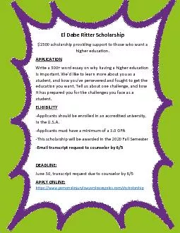 El Dabe Ritter Scholarship