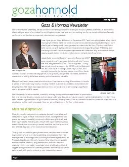 Goza  Honnold Newsletter