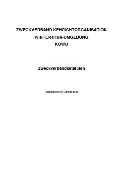 ZWECKVERBAND KEHRICHTORGANISATION WINTERTHURUMGEBUNG KOWU Zweckverban