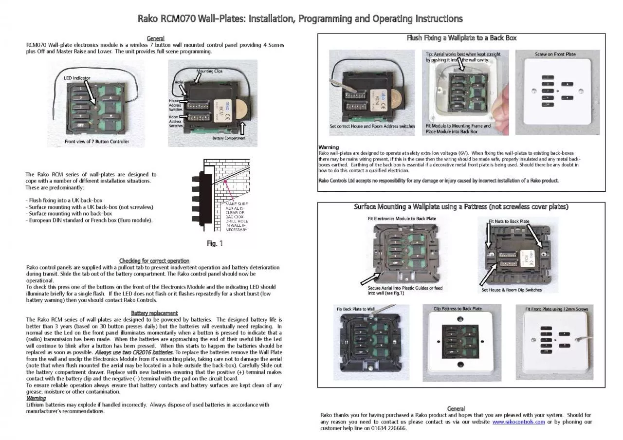 PDF-RakoCMWallPlatenallationProgrammingndperating