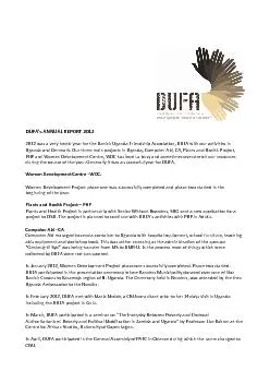 DUFAs ANNUAL REPORT 2012