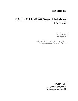 NISTIR 8113SATE V Ockham Sound Analysis CriteriaPaul E BlackAthos Rib