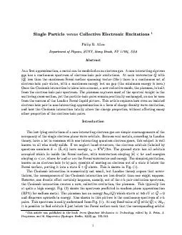 SingleP article ersus Collecti eElectronicExcitations