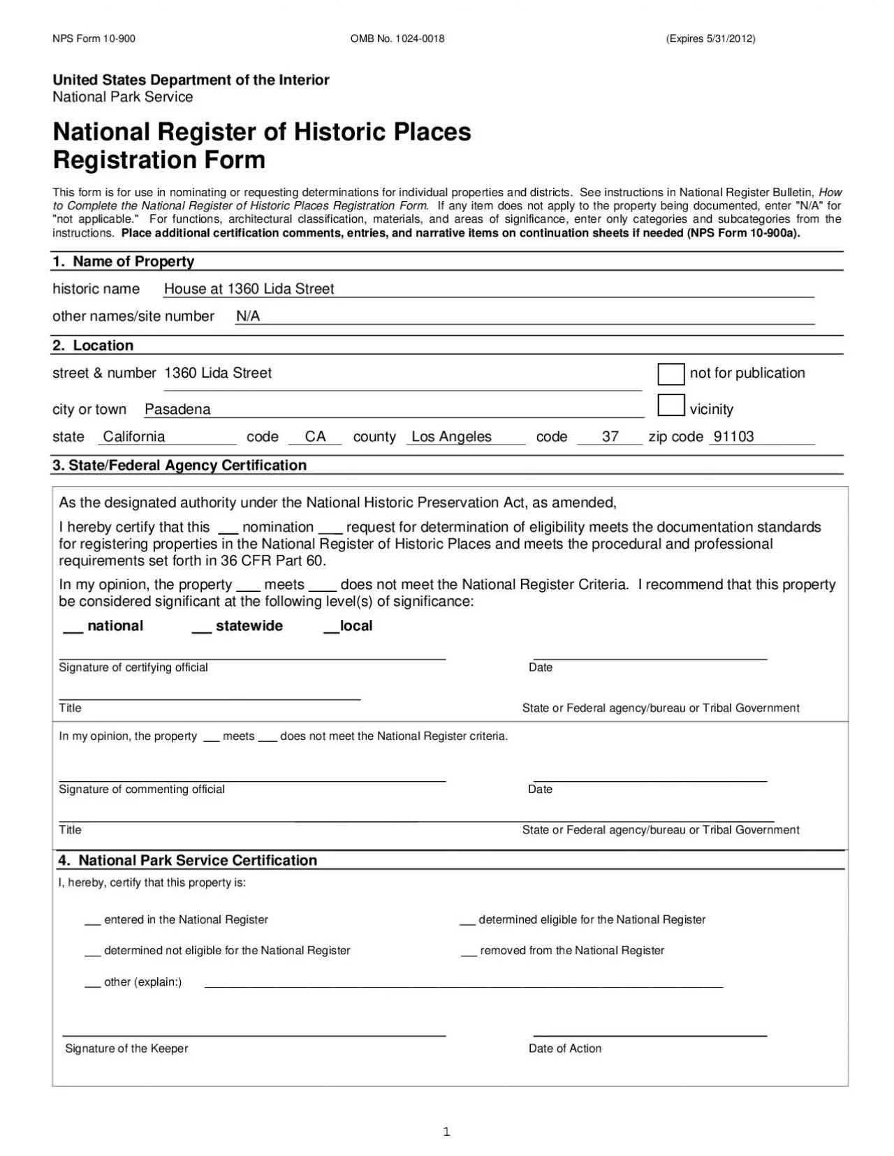 PDF-NPS Form 10900 OMB No 10240018 Expires 5312012 1