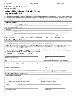 NPS Form 10900     OMB No 10240018     Expires 5312012    1