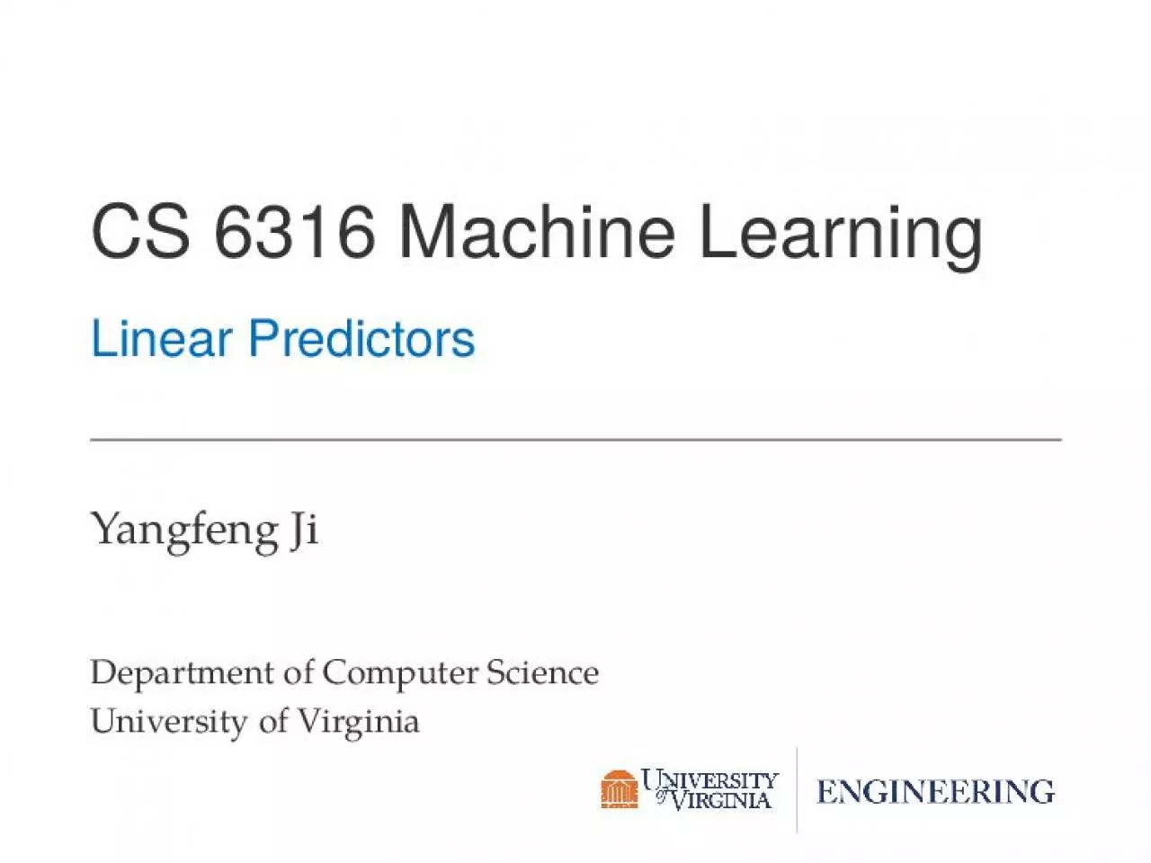 PDF-CS6316MachineLearningLinearPredictors