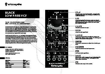 LOW PASS VCFTHANK YOU FOR PURCHASINGERICA SYNTHS BLACK SERIES MODULEE