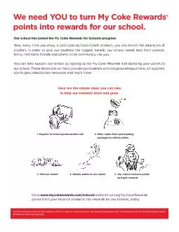 Our school has joined the My Coke Rewards for Schools programNow eve