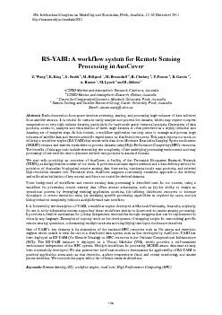 RSYABI A workflow system for Remote Sensing Processing in AusCover Z