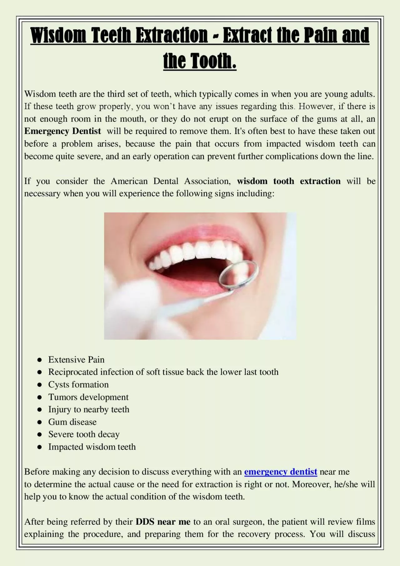 PDF-Wisdom Teeth Extraction - Extract the Pain and the Tooth.