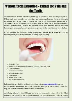 Wisdom Teeth Extraction - Extract the Pain and the Tooth.