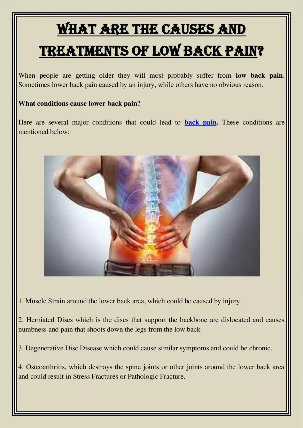 PDF-What are the Causes and Treatments of Low Back Pain?