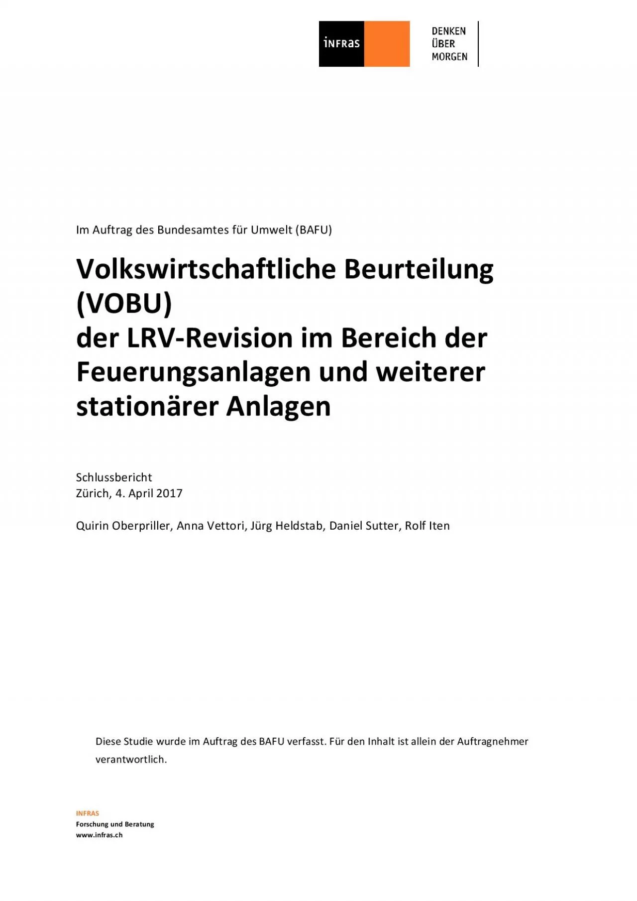 PDF-Diese Studie wurde im Auftrag des BAFU verfasst Fr den Inhalt ist al