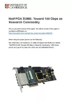 NetFPGA SUME Toward 100 Gbps as