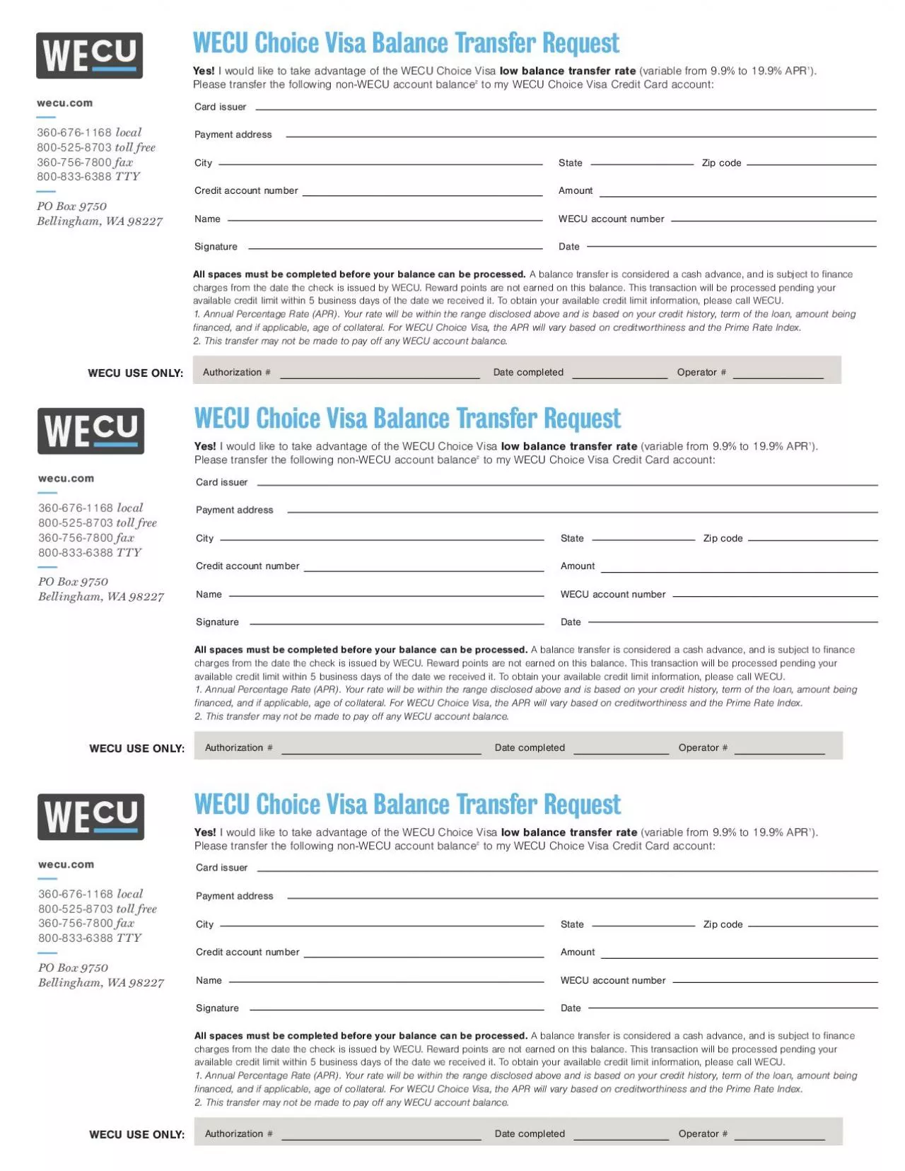 PDF-WECU Choice Visa Balance Transfer RequestYes I would like to take adv