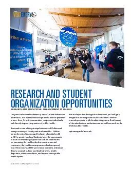 RESEARCH AND STUDENT ORGANIZATION OPPORTUNITIESThe power of scienti3