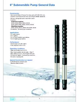 6 Submersible Pump General DataCon