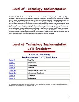 1Level of Technology Implementation