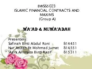 ISLAMIC FINANCIAL CONTRACTS AND