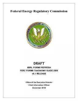Federal Energy Regulatory CommissionDRAFTXBRL FORMS REFRESHFERC FORMS
