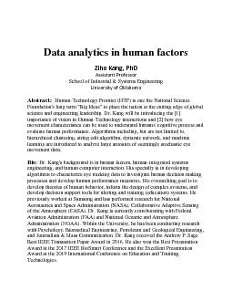 Data analytics in human factors