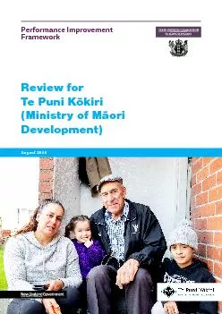 Performance Improvement Framework 150 Review for Te Puni K31kiri