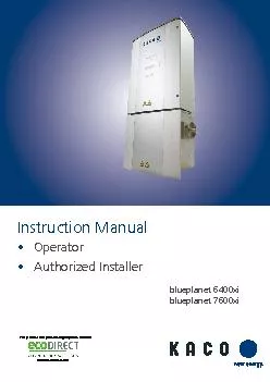 blueplanet Operating and Installation Instructions 6400xi  7600xi