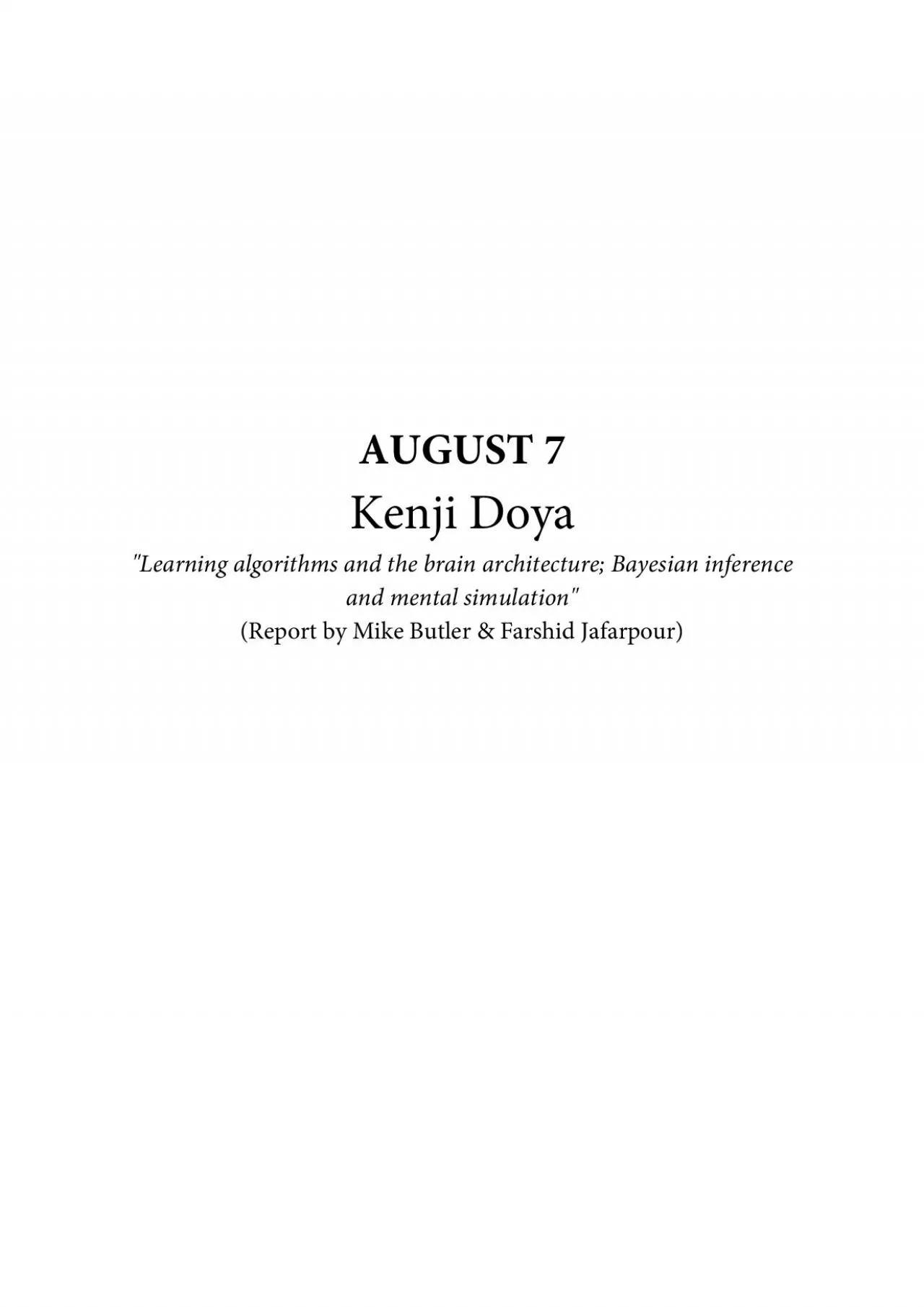 PDF-Kenji Doya Learning algorithms and the brain architecture Bayesian i