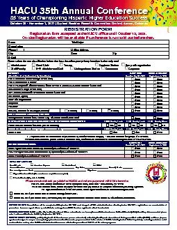 Registration form accepted at the HACU of31ce until October 15 202