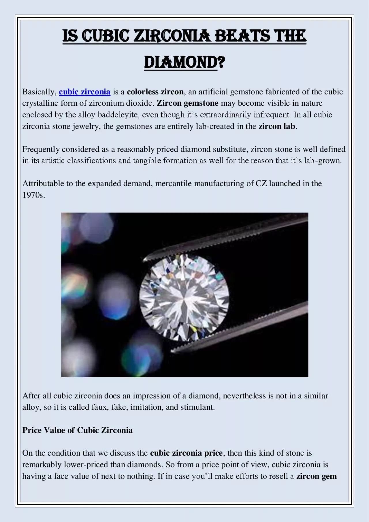 PDF-Is Cubic Zirconia Beats the Diamond?