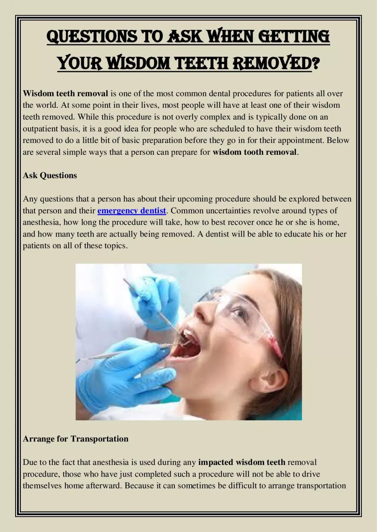 PDF-Questions to Ask When Getting Your Wisdom Teeth Removed?