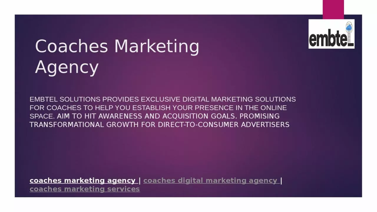 PPT-Digital Marketing Agency for Coaches with Exclusive Marketing Services