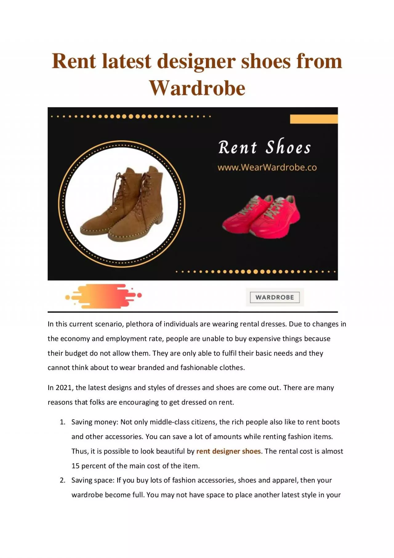 PDF-Rent latest designer shoes from Wardrobe