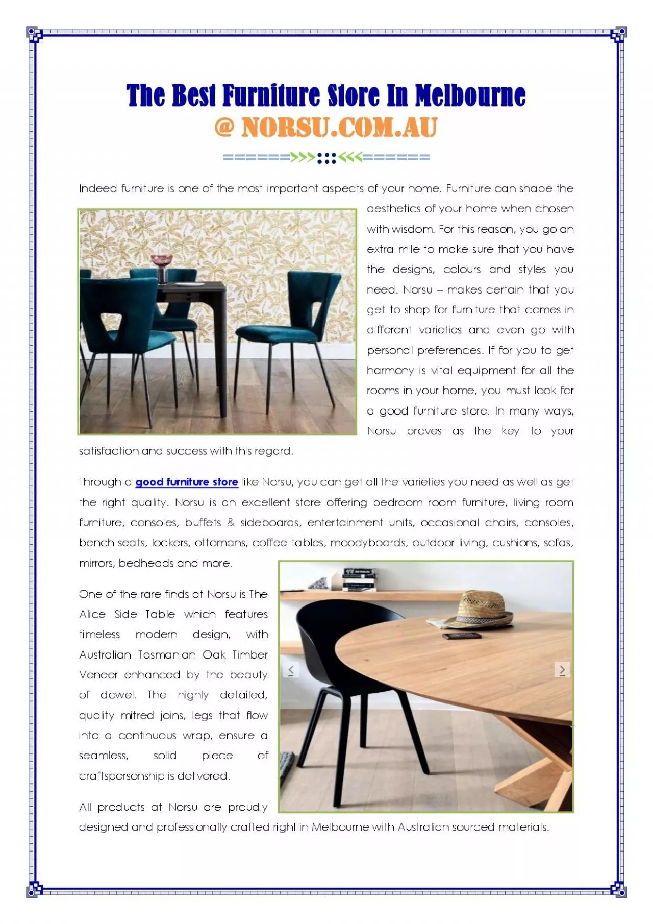 PDF-The Best Furniture Store In Melbourne