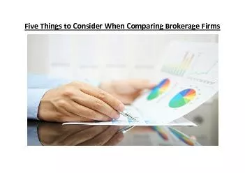 Five Things to Consider When Comparing Brokerage Firms